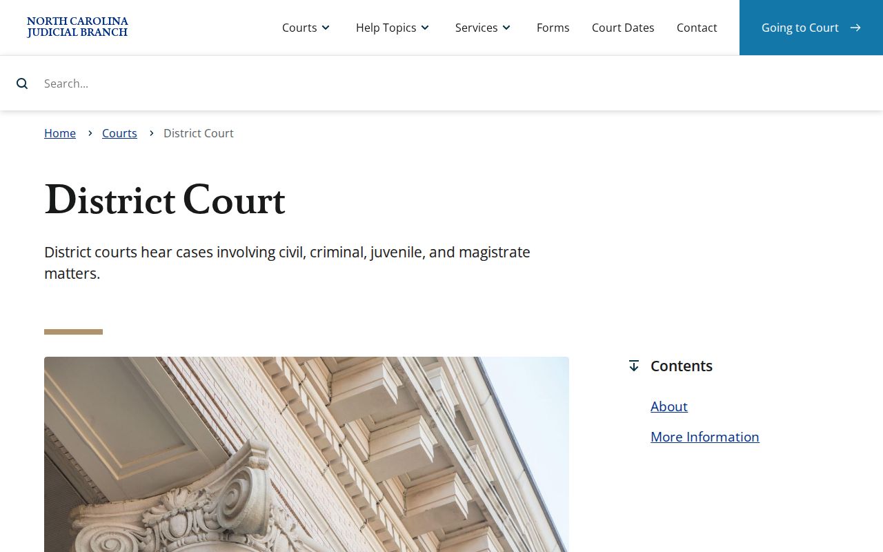 Perquimans County criminal docket source on District Court jurisdiction