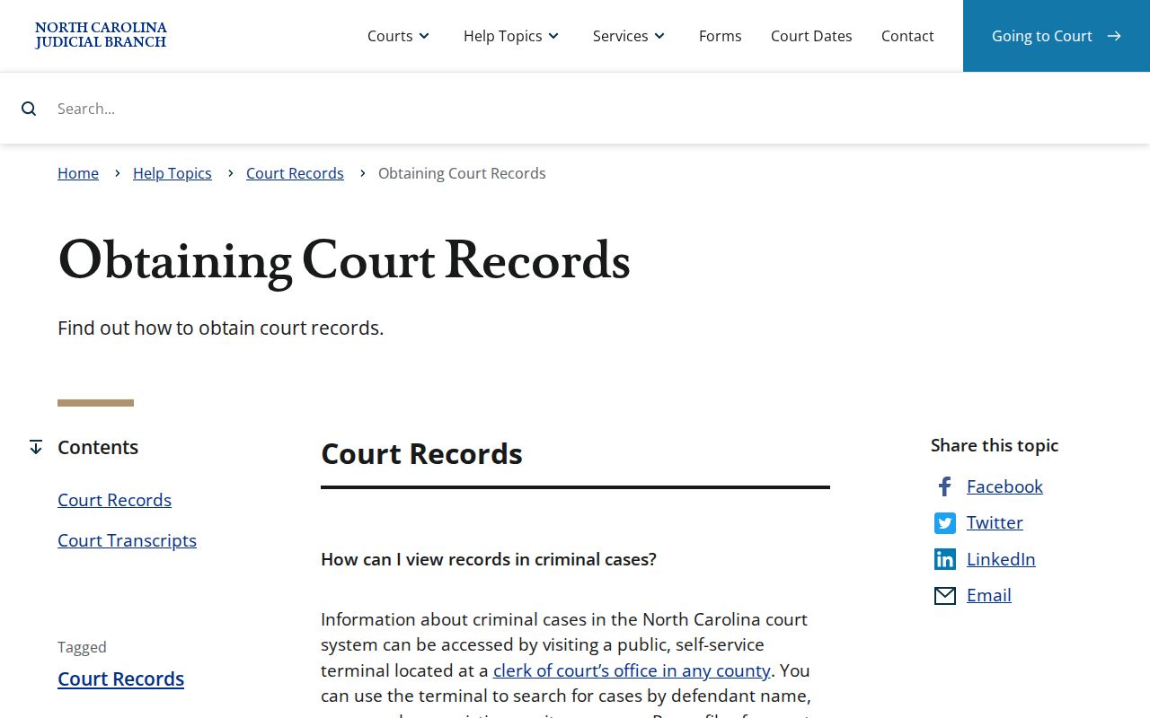 Perquimans County court docket record access reference for terminal, paper file, and copies